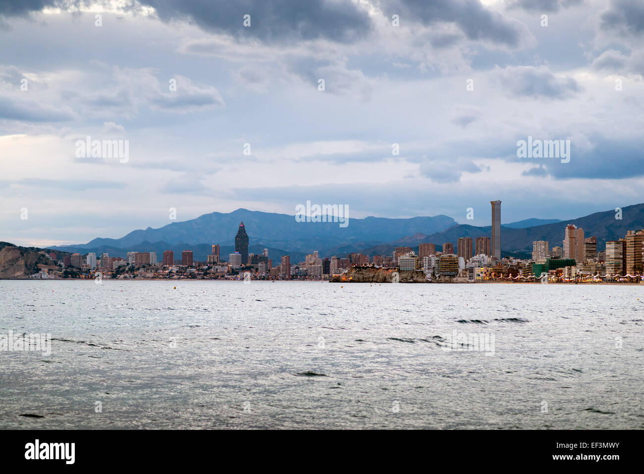 Die Skyline von Benidorm an der Costa Blanca Stockfoto