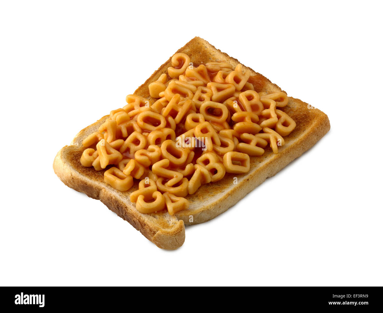 Alphabet-Spaghetti auf toast Stockfoto