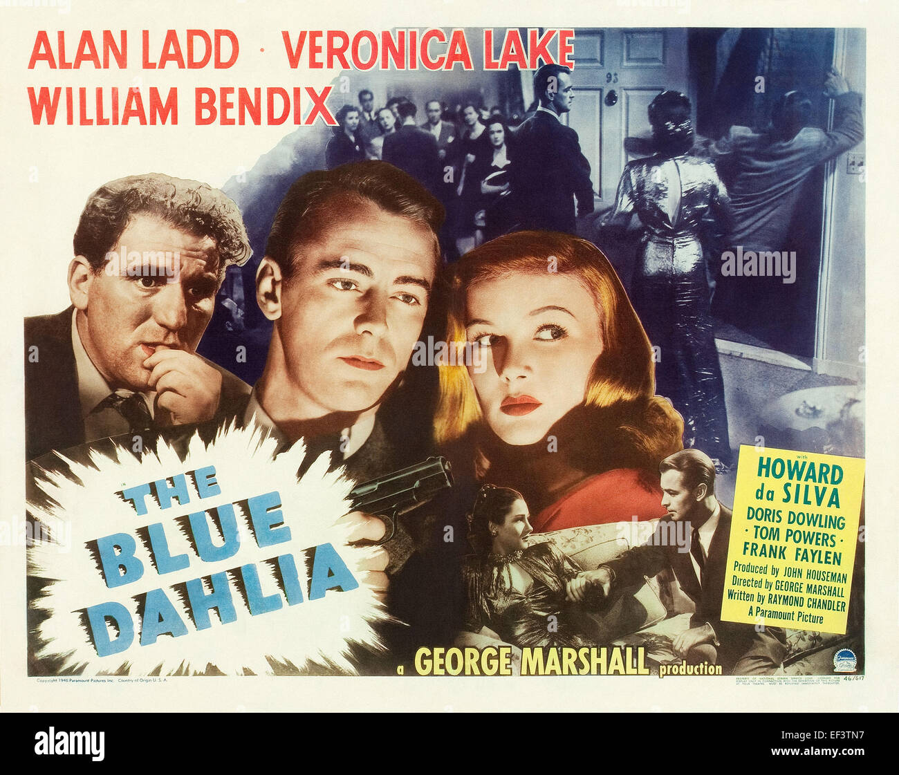 Die blaue Dahlie - Veronica Lake, Alan Ladd - Filmplakat Stockfoto