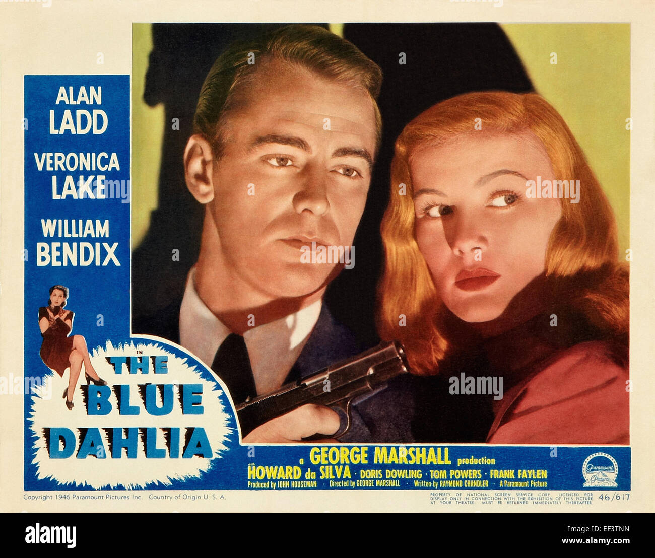 Die blaue Dahlie - Veronica Lake, Alan Ladd - Filmplakat Stockfoto