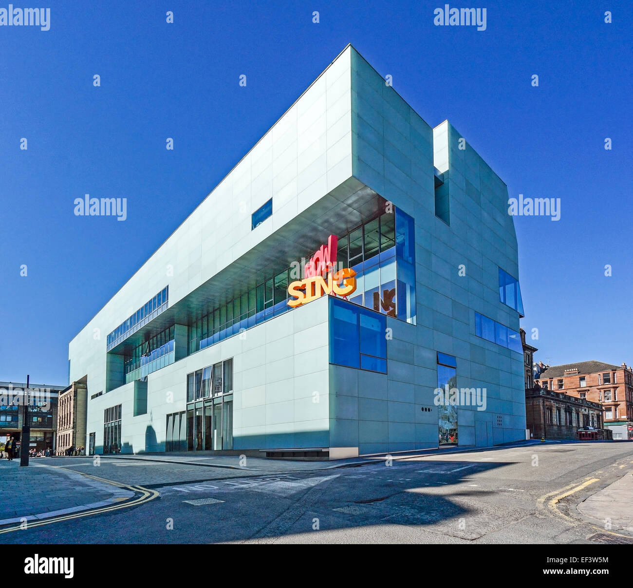 Die Glasgow School of Art in Glasgow Schottland zeigt die neue Reid Gebäude aus Ostende der Renfrew Street. Stockfoto