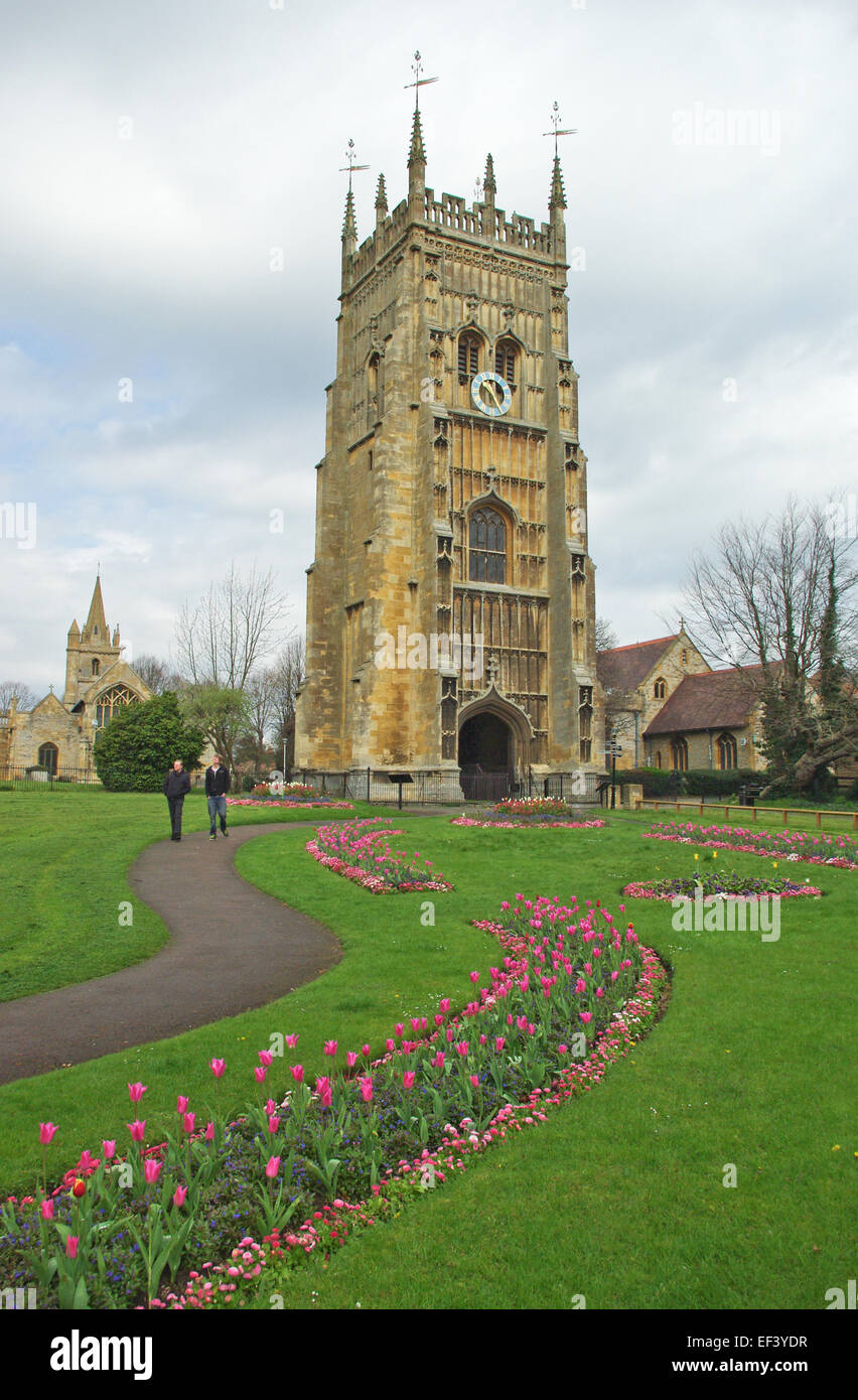 Die Bell Tower von Evesham Abbey in der Marktstadt von Evesham, UK Stockfoto