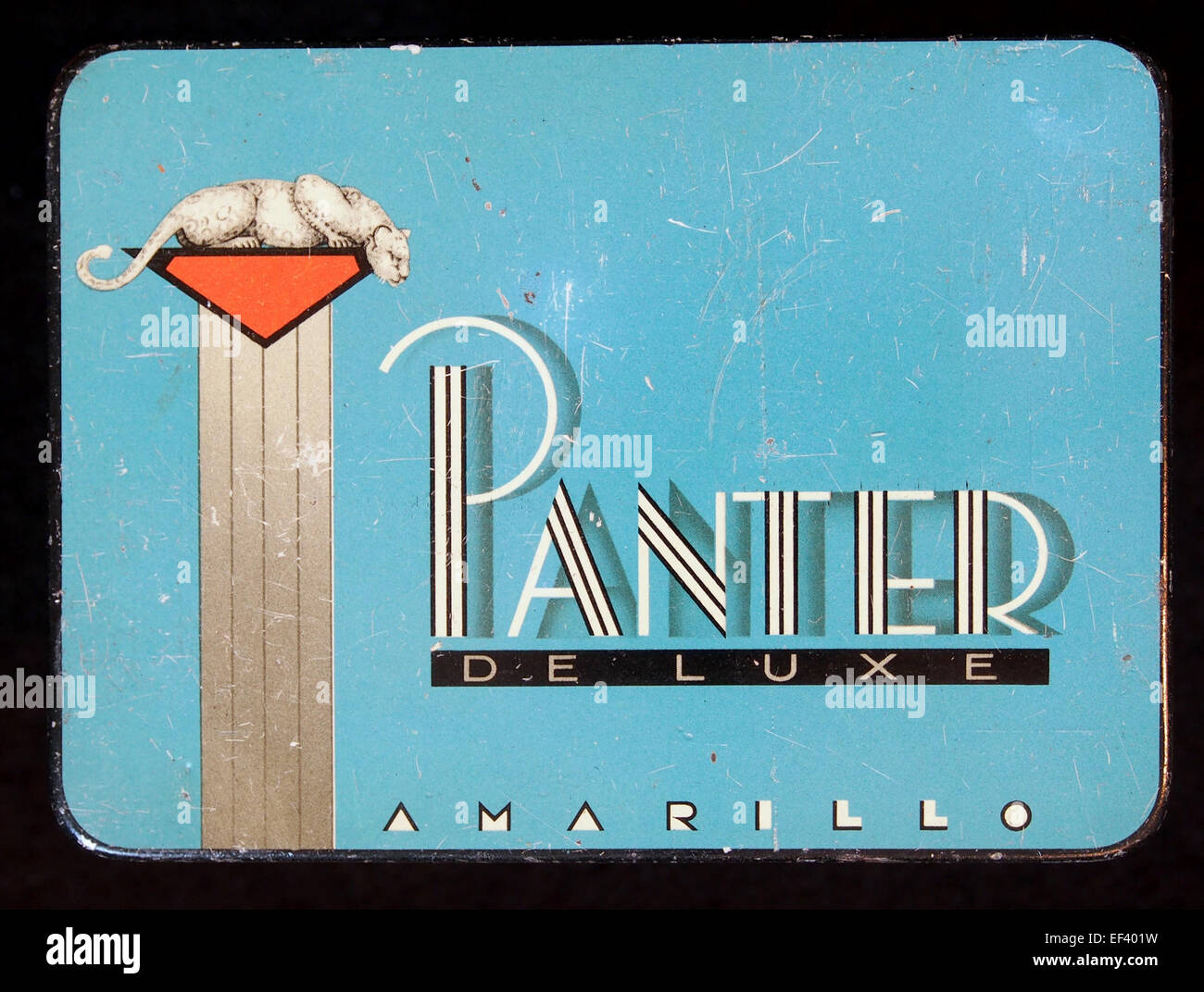 Der Panter De Luxe Amarillo sigarenblikje Stockfoto