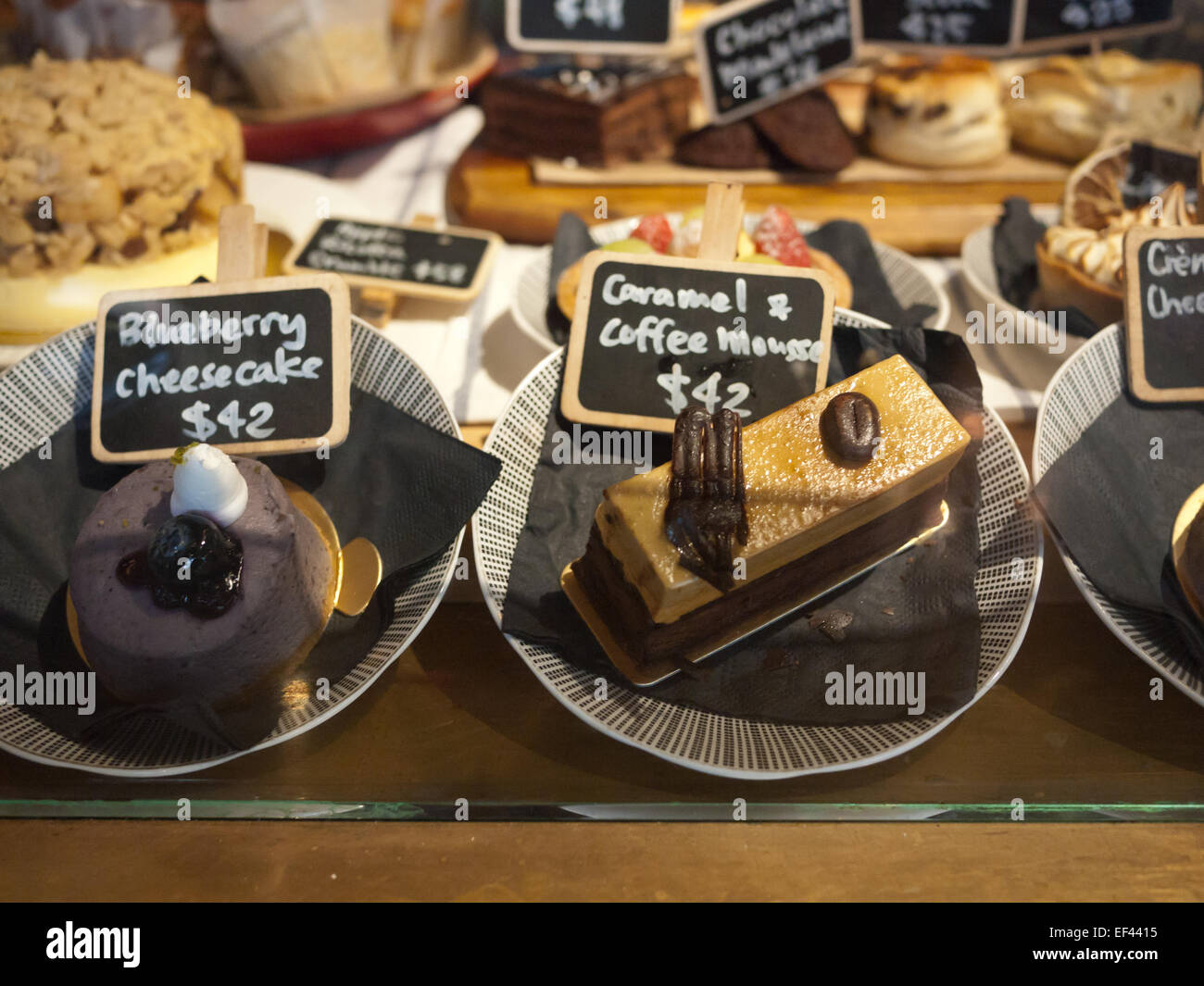 Hong Kong 2015 - Anzeige Kuchen Stockfoto