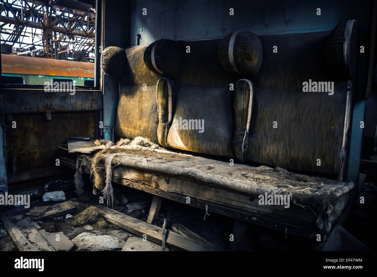 Verlassenen Wagen modernen mit Sitzplätzen Stockfoto