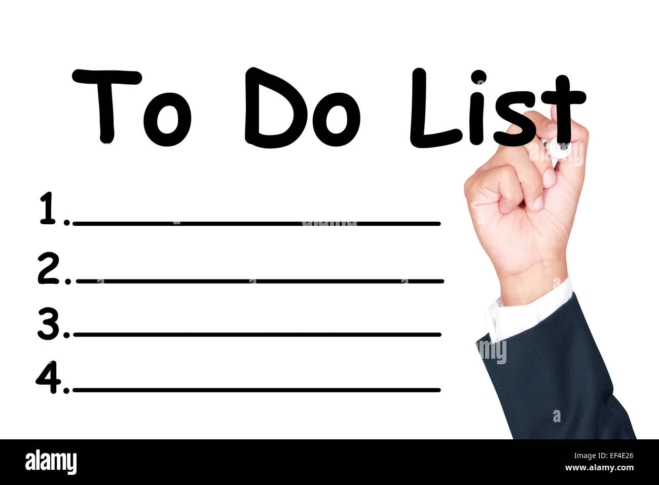To do-Liste für die Planung auf Whiteboard schreiben Stockfoto