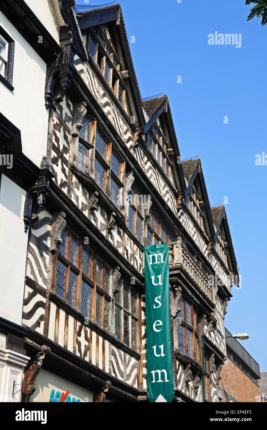 Das alte hohe Haus entlang Greengate Street im Zentrum Stadt, Stafford, Staffordshire, England, Vereinigtes Königreich, West-Europa. Stockfoto