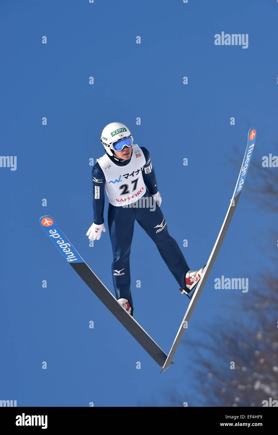 Sapporo, Hokkaido, Japan. 25. Januar 2015. Shohei Tochimoto (JPN) Skispringen: FIS Skisprung Welt Cup Großschanze Individuum (HS134) im Stadium der Okurayama springen in Sapporo, Hokkaido, Japan. © Hitoshi Mochizuki/AFLO/Alamy Live-Nachrichten Stockfoto