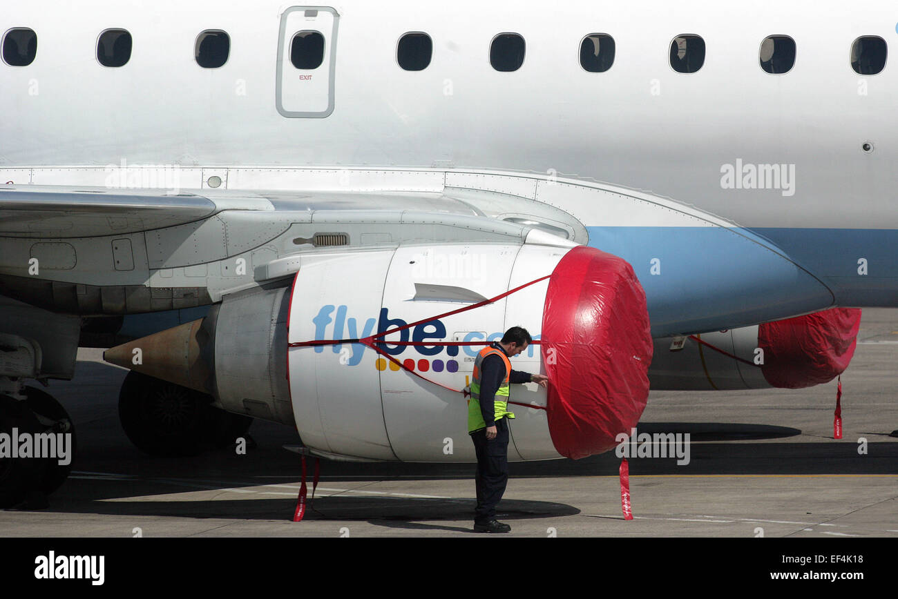 Flybe (ausgesprochen/ˈflaɪˌbiː /) ist die größte unabhängige regionale Fluggesellschaft in Europa mit Sitz in Exeter, operativen mehr UK ansiedelten Stockfoto