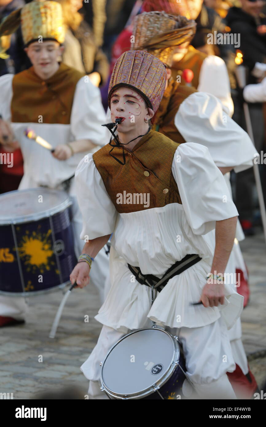 Trommler auf dem Dreikönigstag drei Könige-Festival in Spanien Stockfoto