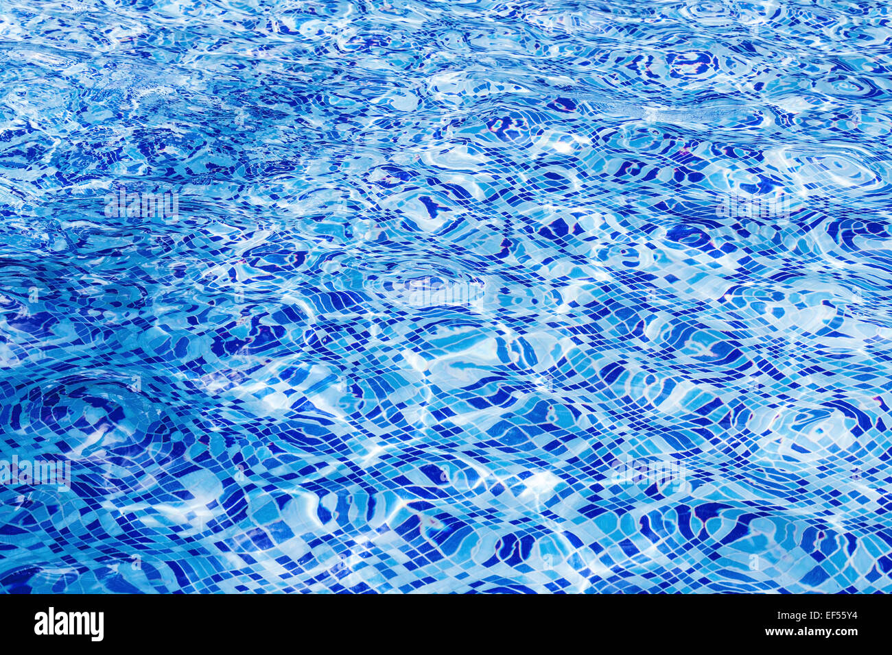 Hellen tiefblauen Pool Wasser Hintergrundtextur mit Kräuselung Stockfoto