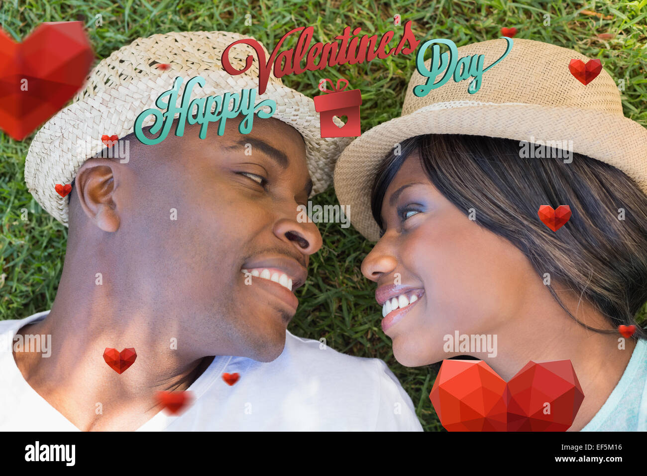 Zusammengesetztes Bild von niedlichen Valentines paar Stockfoto