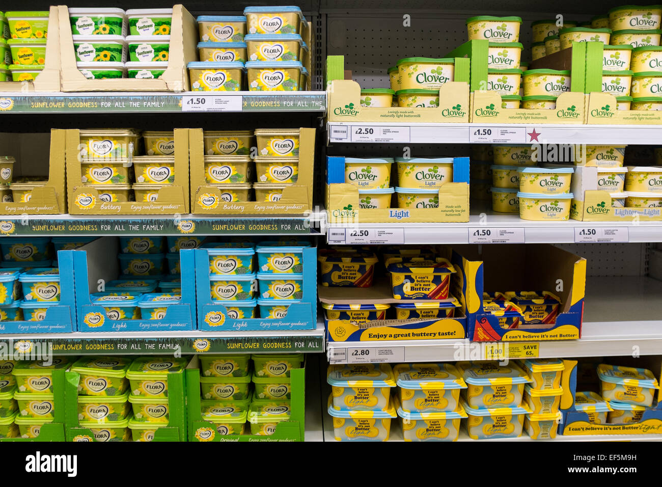 Flora bei tesco Stockfoto