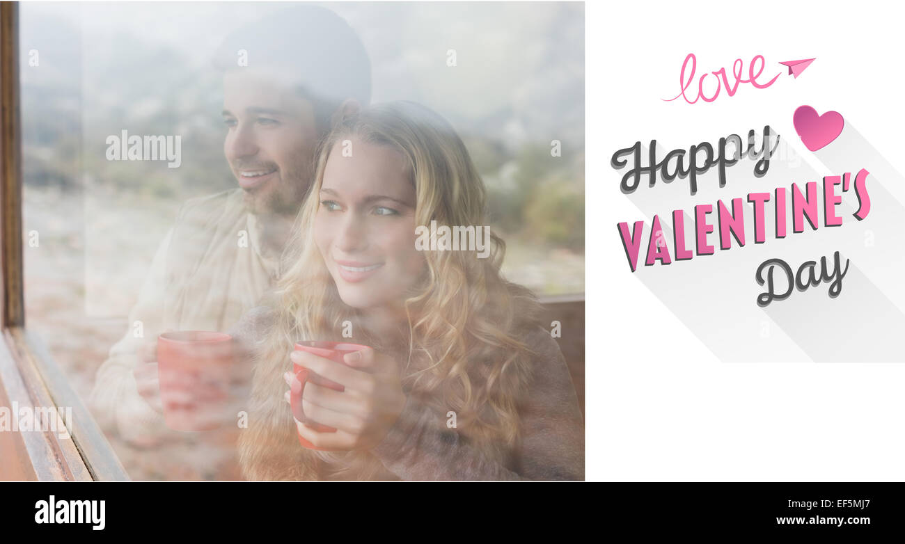 Zusammengesetztes Bild von niedlichen Valentines paar Stockfoto