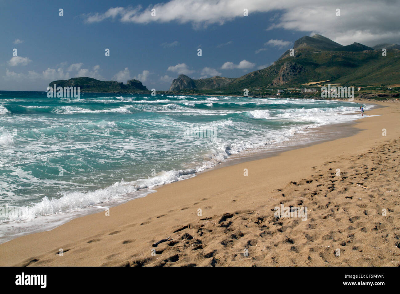 Strand & Mittelmeer FALASARNA Kreta Griechenland 30. April 2014 Stockfoto