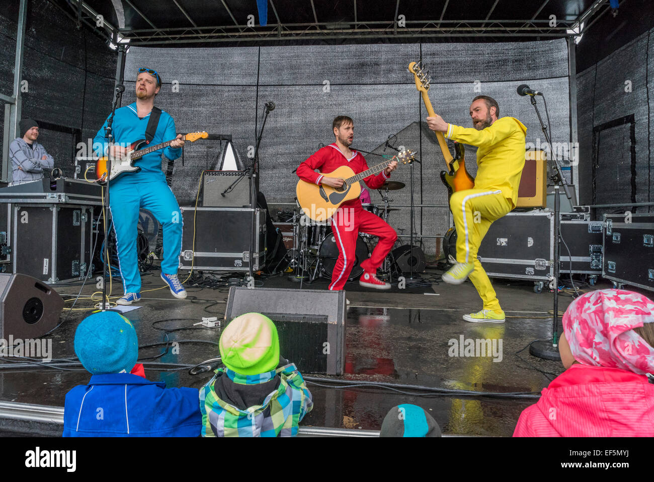 Pollaponk-Isländisch-Punk-Band, während ein Sommerfest in Reykjavik, Island. Stockfoto