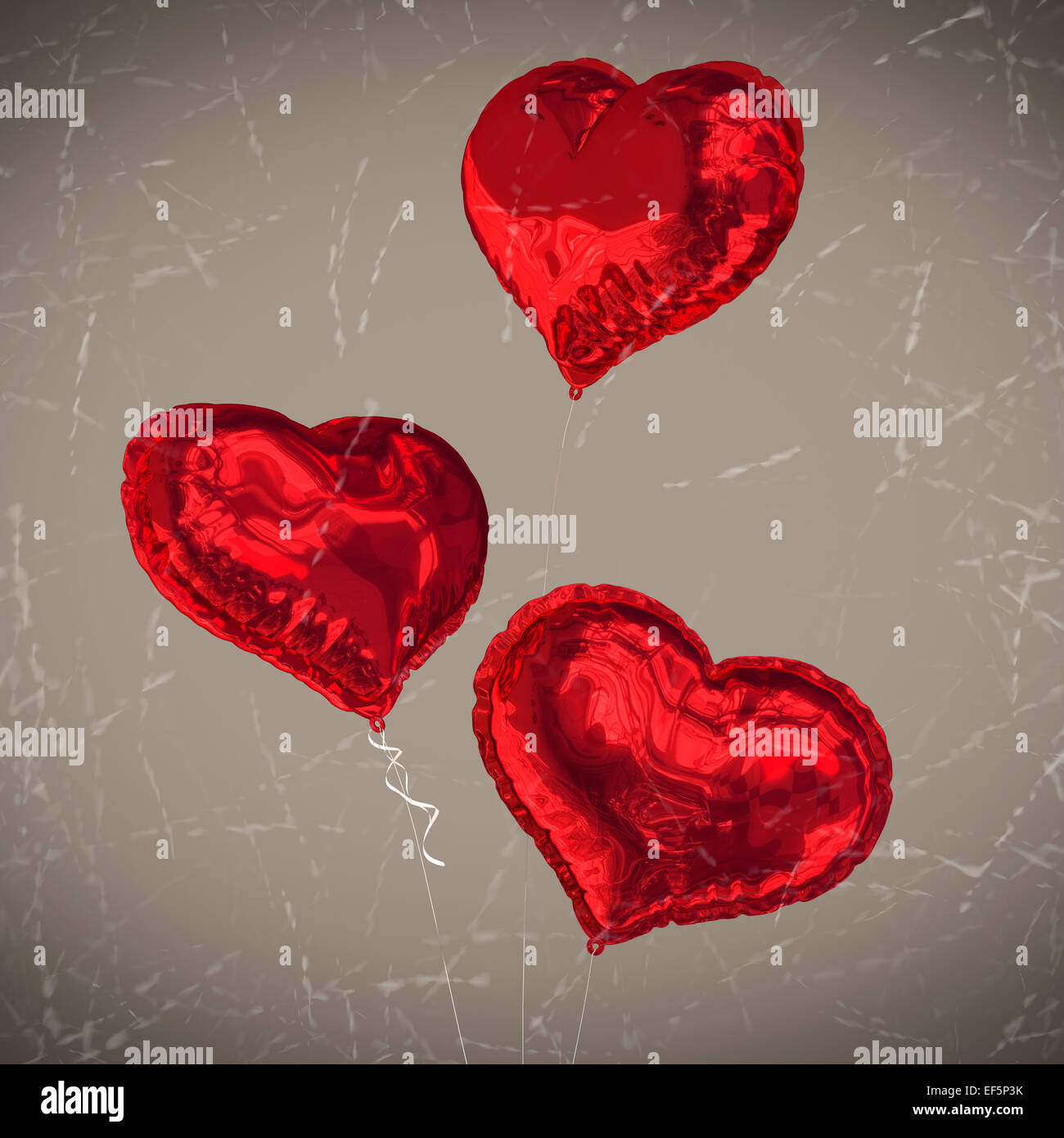 Zusammengesetztes Bild von Liebe Herz Luftballons Stockfoto