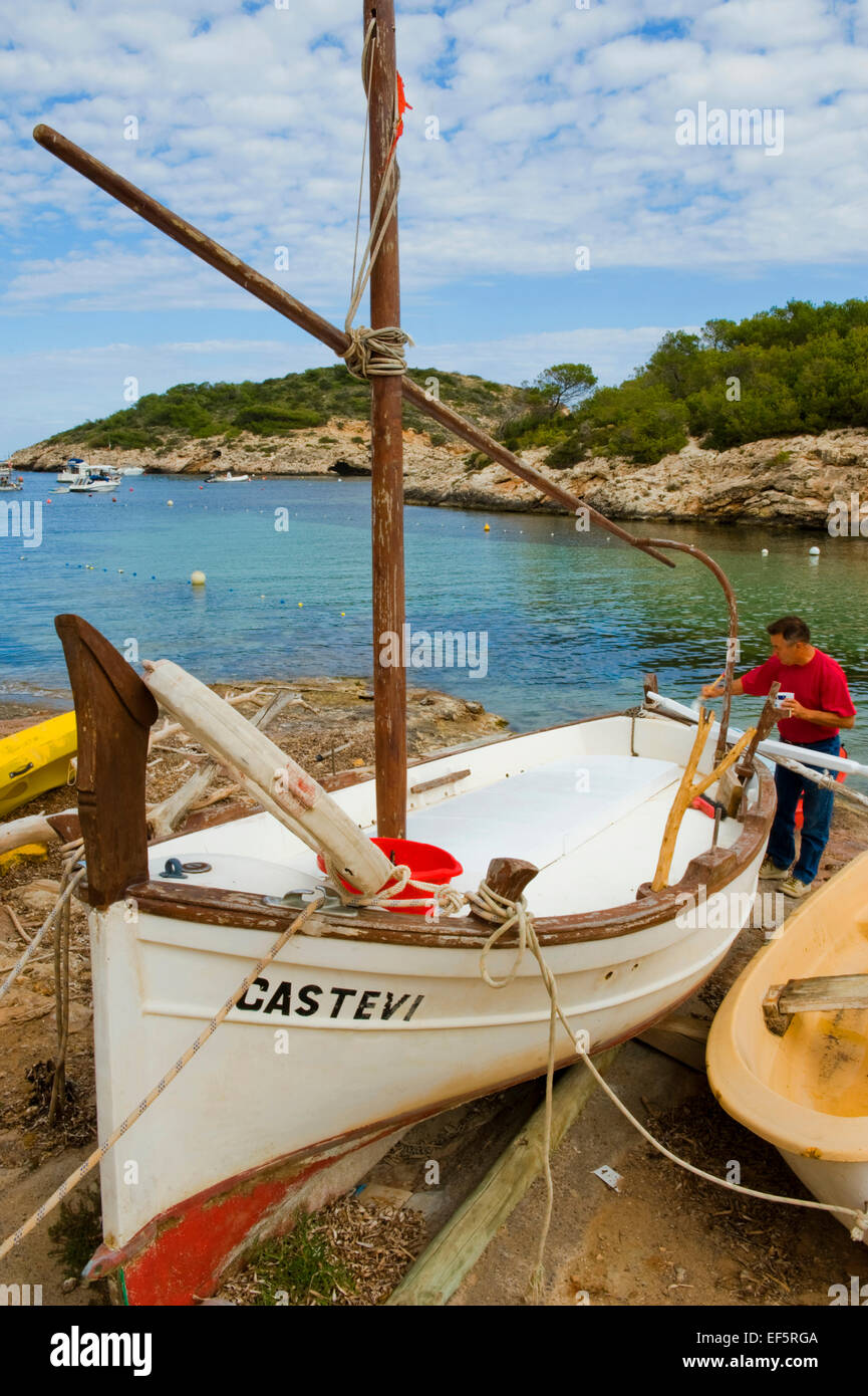 Ein Fischerboot, Ibiza, Spanien Stockfoto