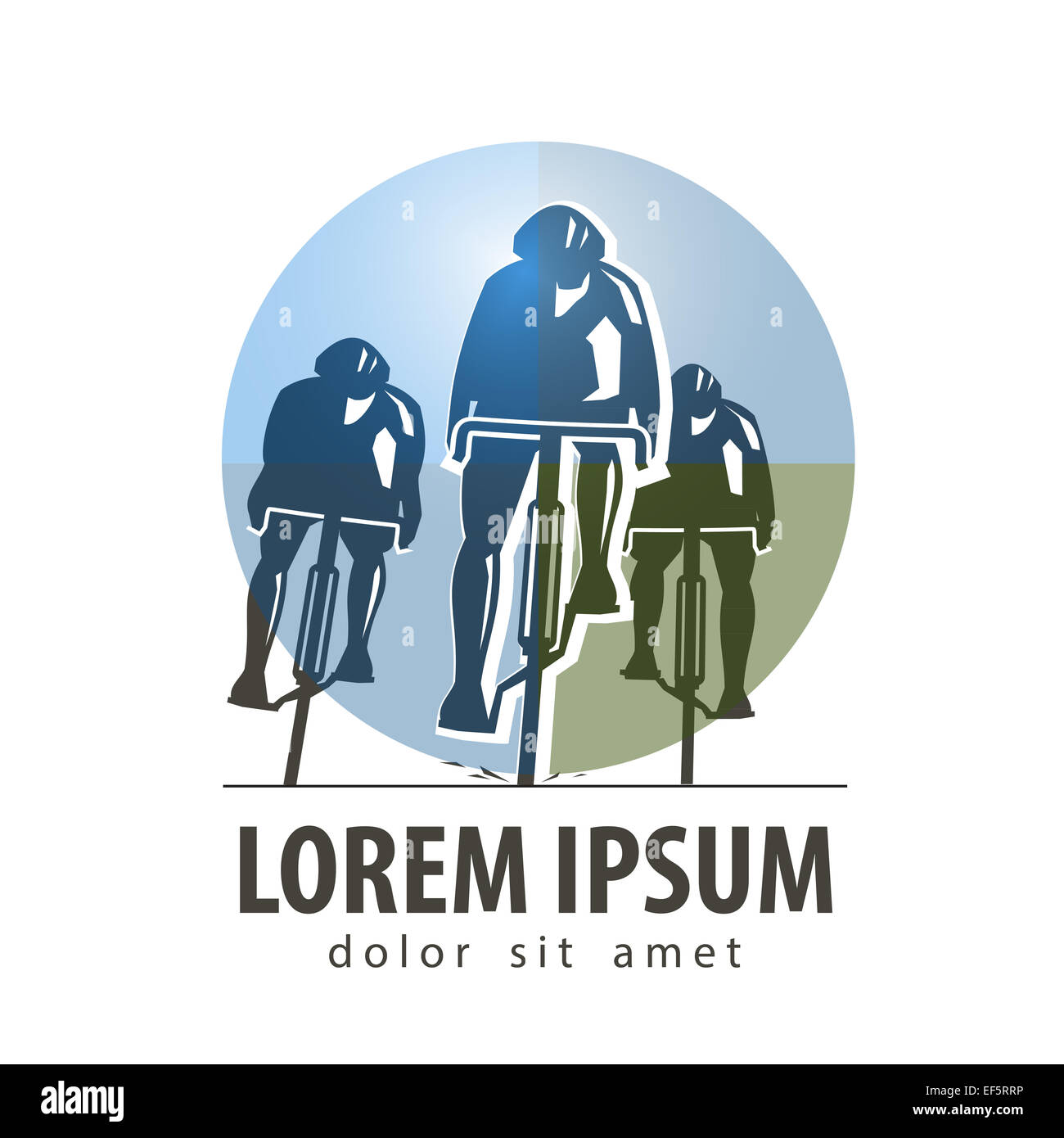 Radsport-Vektor-Logo-Design-Vorlage. Sport oder mit dem Fahrrad-Symbol Stockfoto