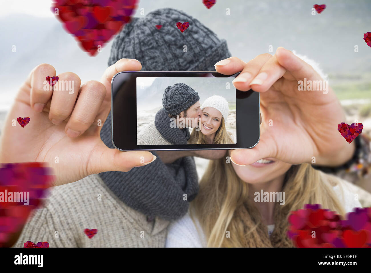 Zusammengesetztes Bild von Valentines paar Stockfoto