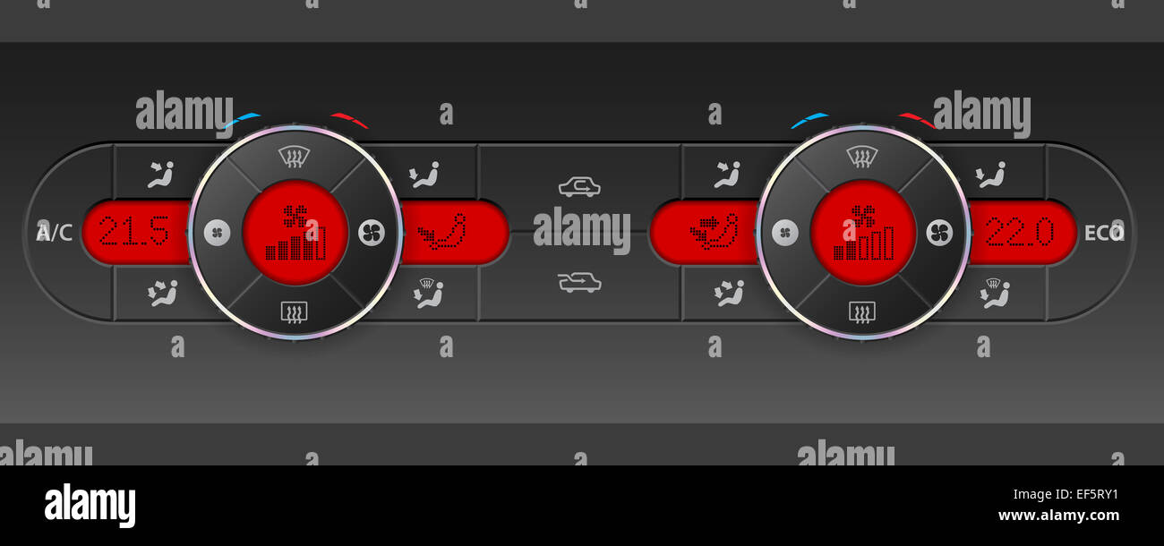 Digital dual Air Zustand Dashboard-Design mit roten lcd Stockfoto