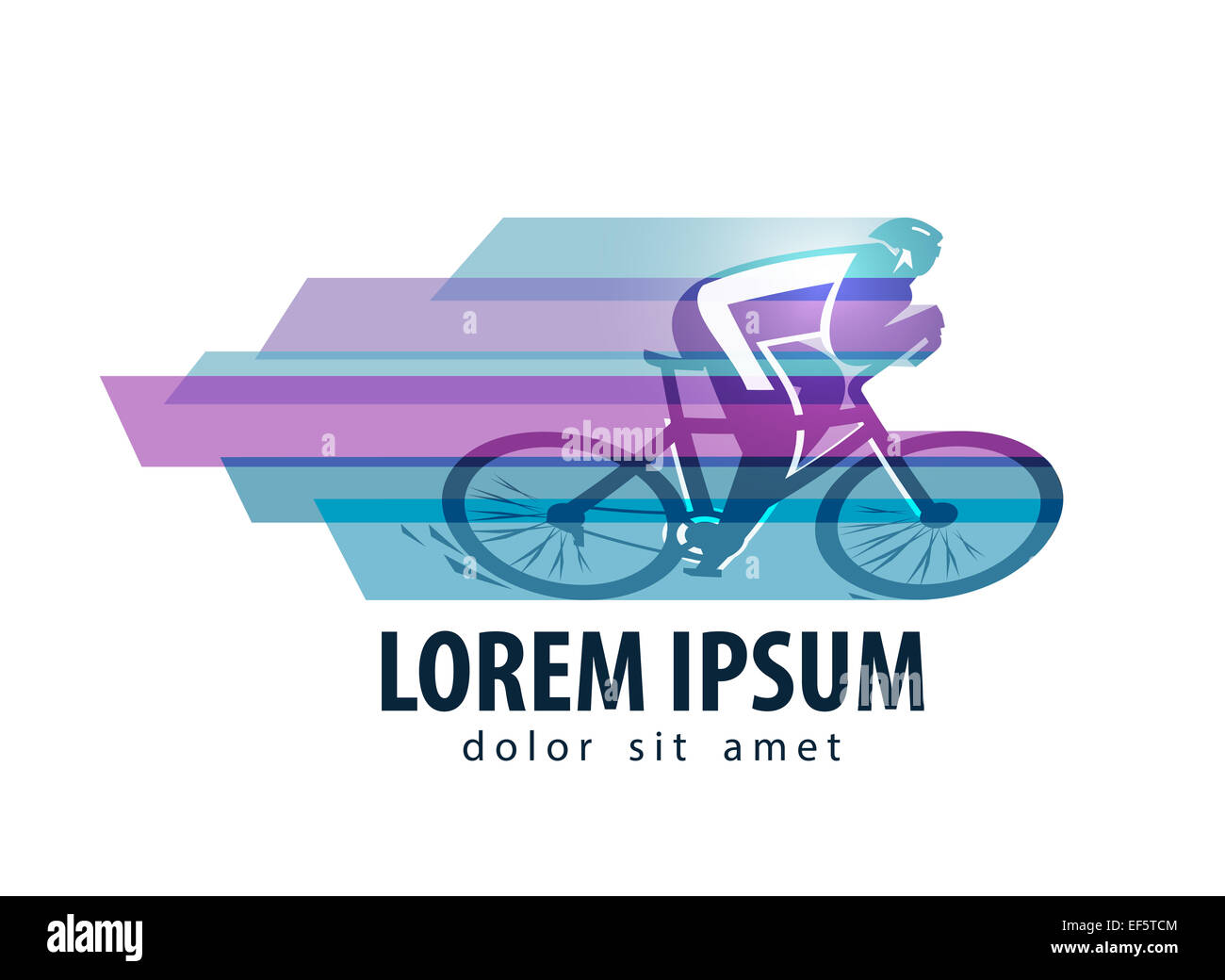 Radsport-Vektor-Logo-Design-Vorlage. Sport oder mit dem Fahrrad-Symbol. Stockfoto