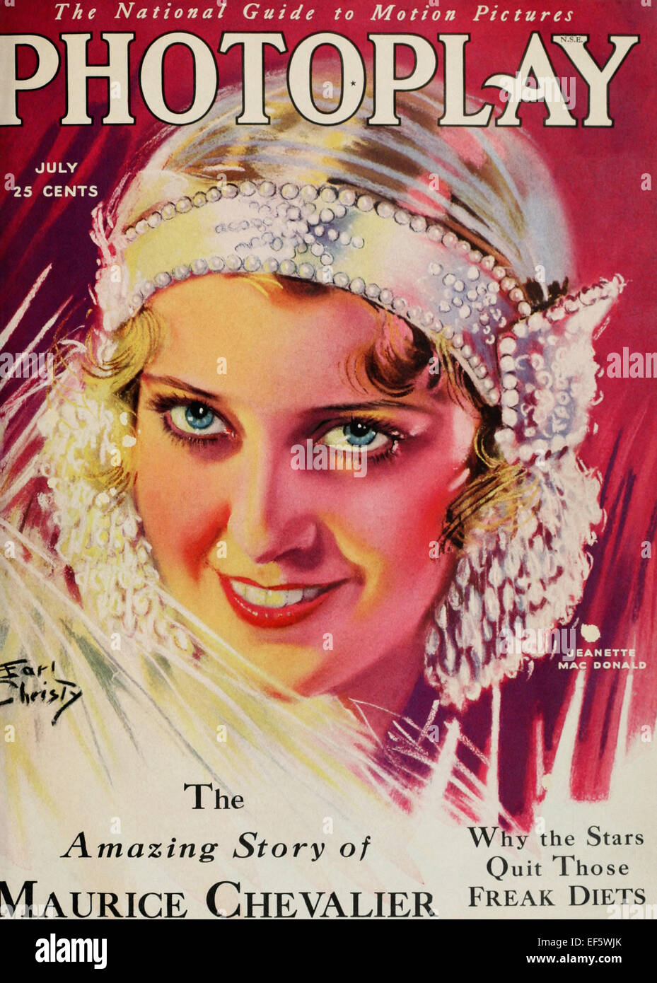 -Photoplay Magazin-Cover - Jeanette Mac Donald-Juli 1930 Stockfoto