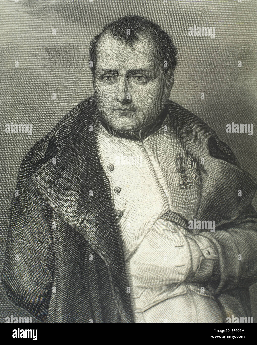 Napoleon Bonaparte (1769-1821). Französische militärische und politische Führer. Er wurde zum Kaiser der Franzosen von 1804 bis 1814 und 1815 als Napoleon I und König von Italien von 1805 bis 1814. Porträt. Gravur in "Historia Universal", 1869. Stockfoto