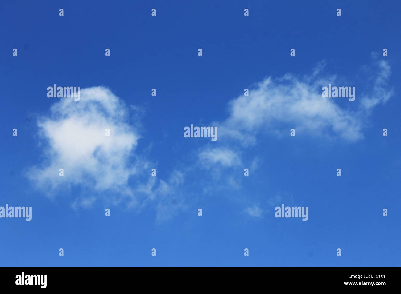 Eine einzelne weiße Wolke auf einem klaren blauen Himmel Stockfoto