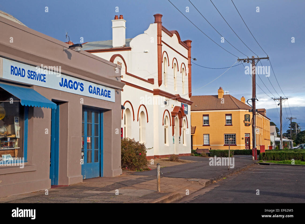 Bunte Kolonialbauten Cox Street, Port Fairy, Victoria, Australien Stockfoto