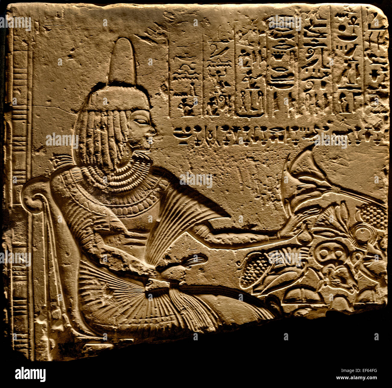 Funerary Stele von Meh Theben 18 Dynastie 1650 v. Chr. Ägypten ägyptische (Vatican Museum Rom-Italien) Stockfoto