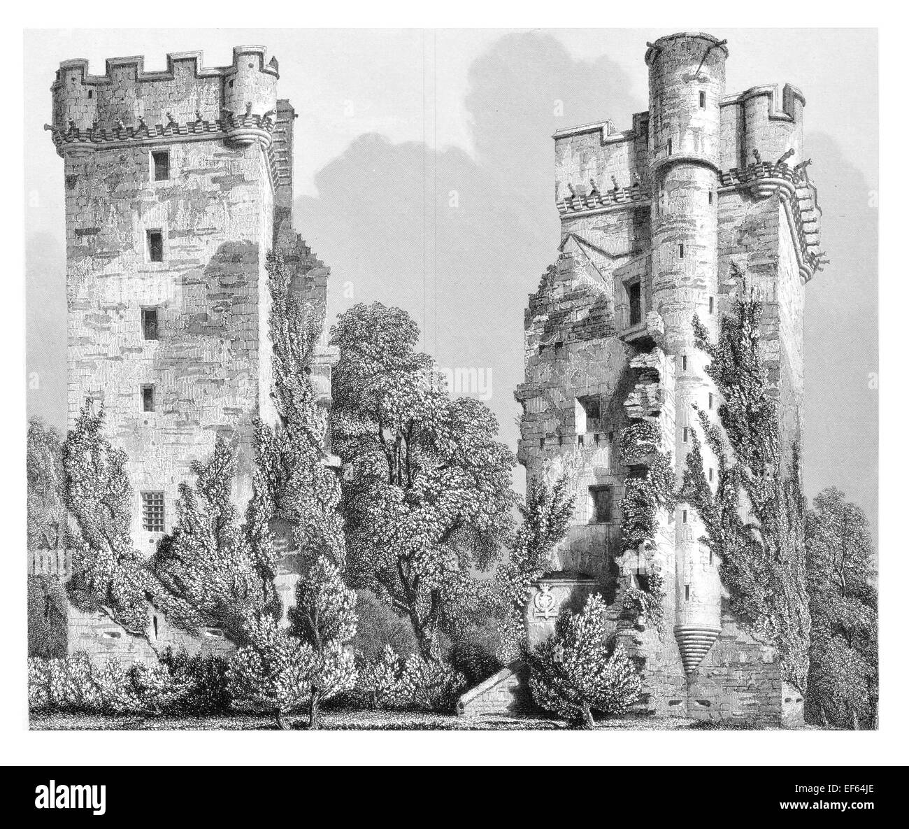 1852 Burgie Burg Nairn Inbhir Narann Highland Council Bereich von Schottland Stockfoto