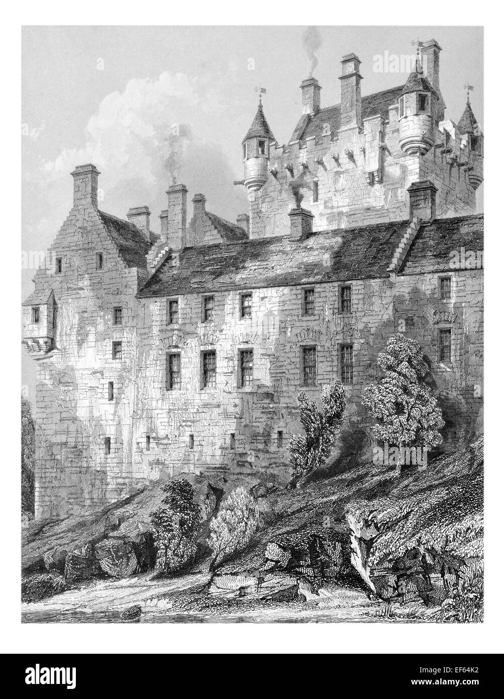 1852 Cawdor Castle Nairn und Inverness-Shire Scotland schottischen Scot Shakespeares Macbeth Stockfoto