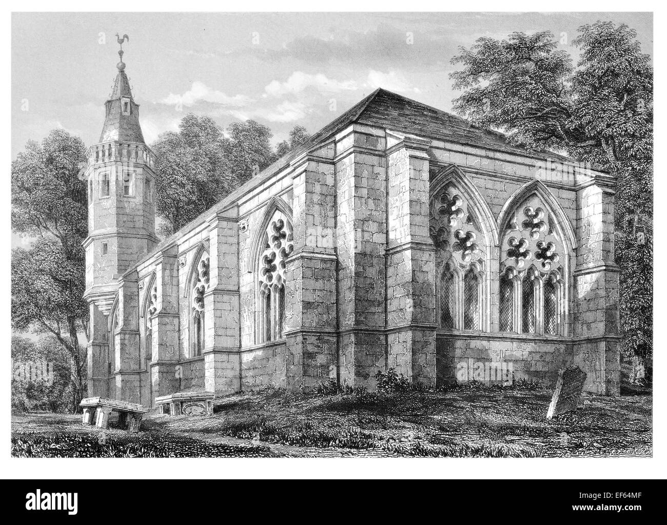 1852 Str. Marys Kirche Dairsie Nordost-Fife nachreformatorischen gotische Architektur Stockfoto