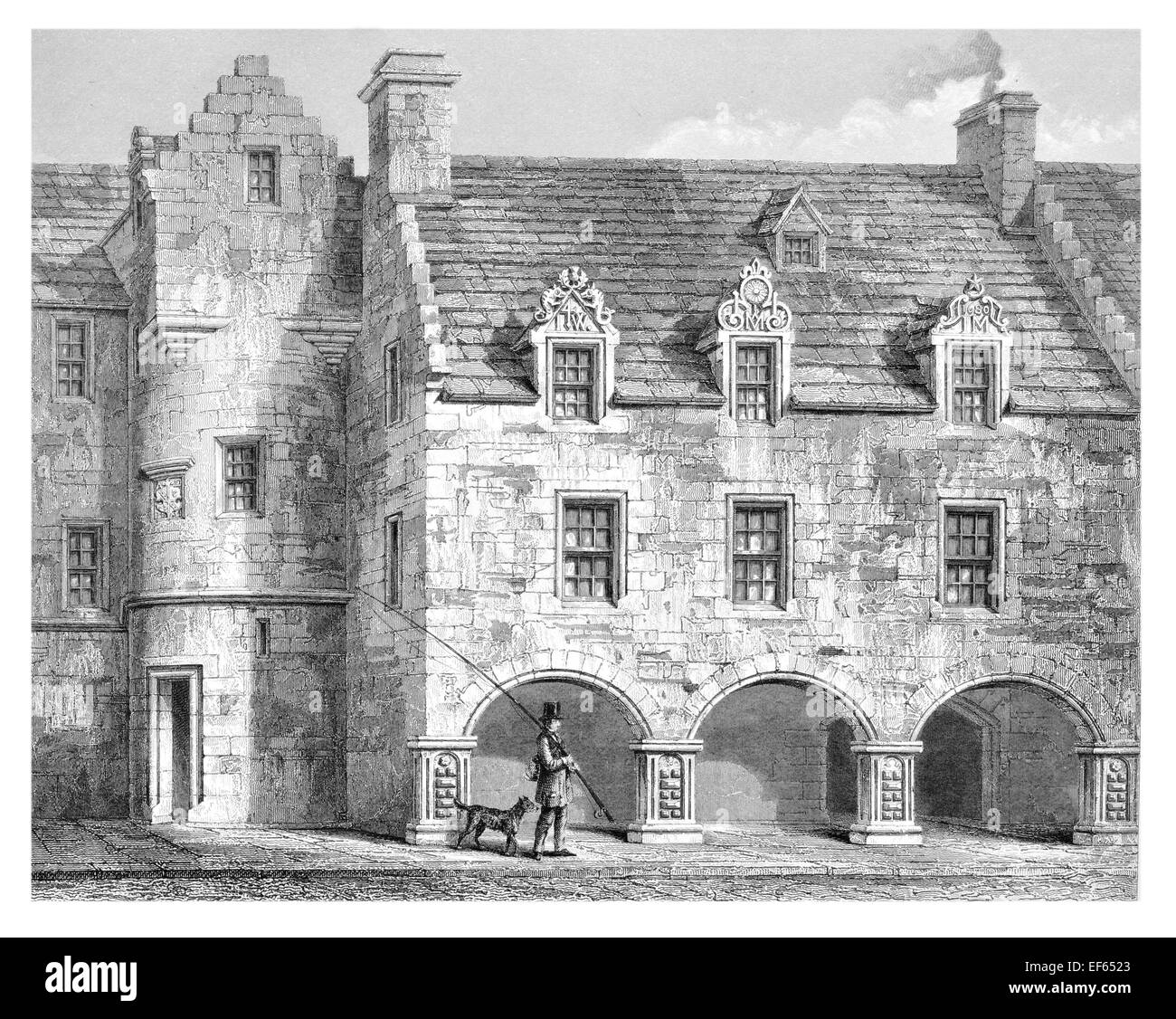 1852-Straße in Elgin Eilginn Ailgin Domstadt Royal Burgh Moray Stockfoto