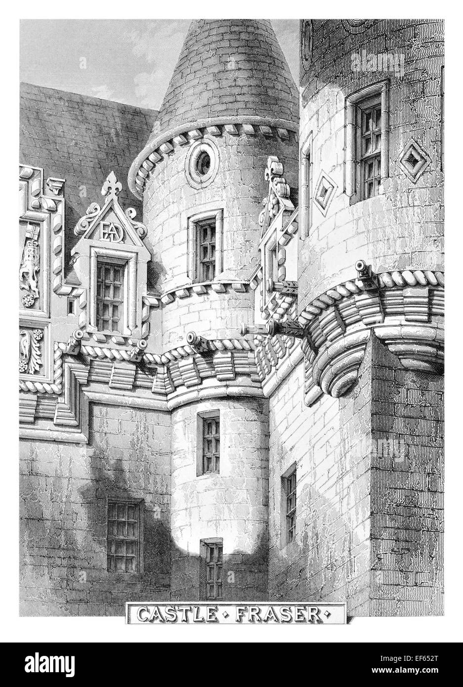 1852 Z-Plan Castle Fraser Mar Kemnay Aberdeenshire Stockfoto