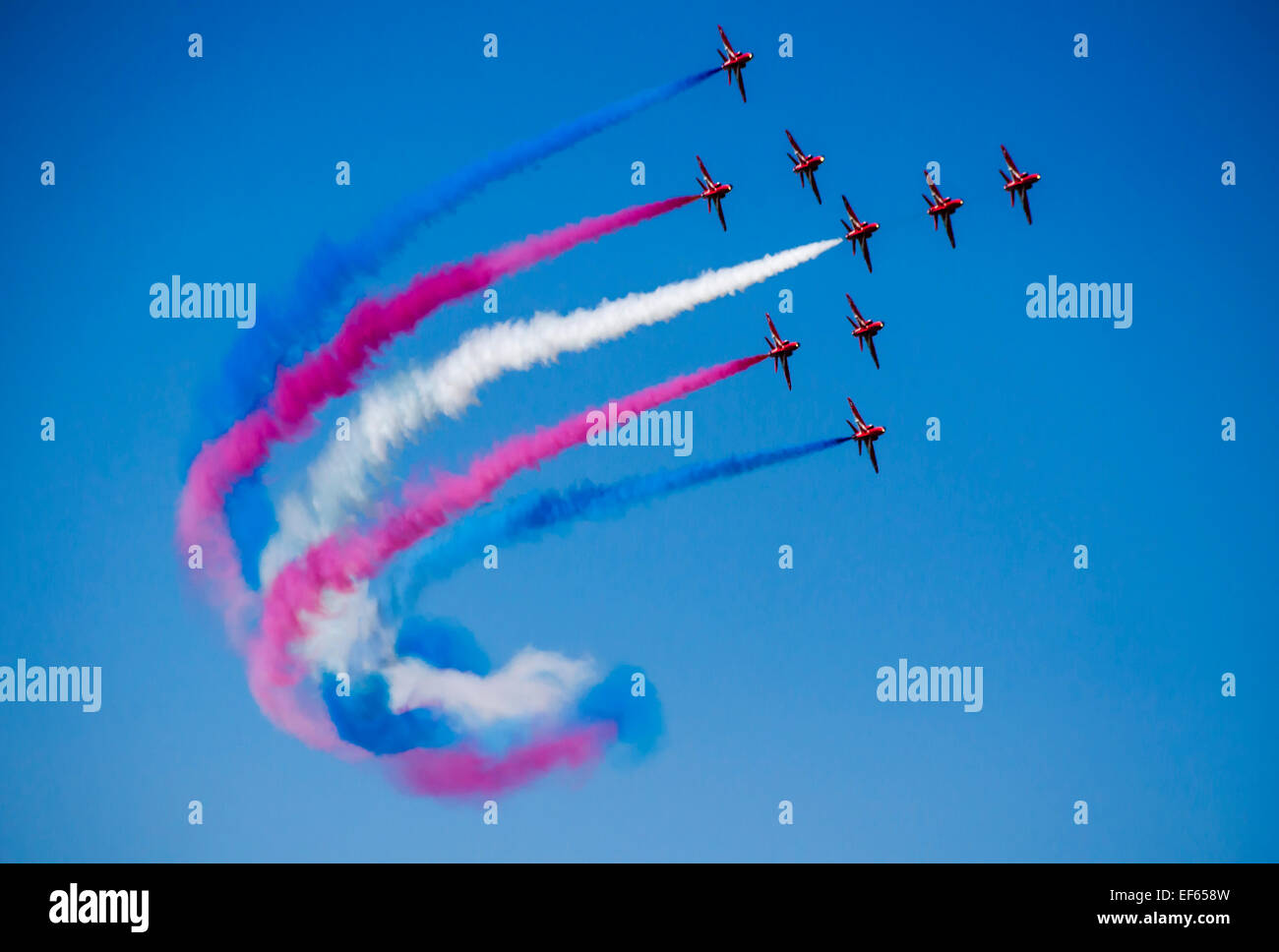 Kunstflugstaffel der Royal Air Force, die roten Pfeile Stockfoto