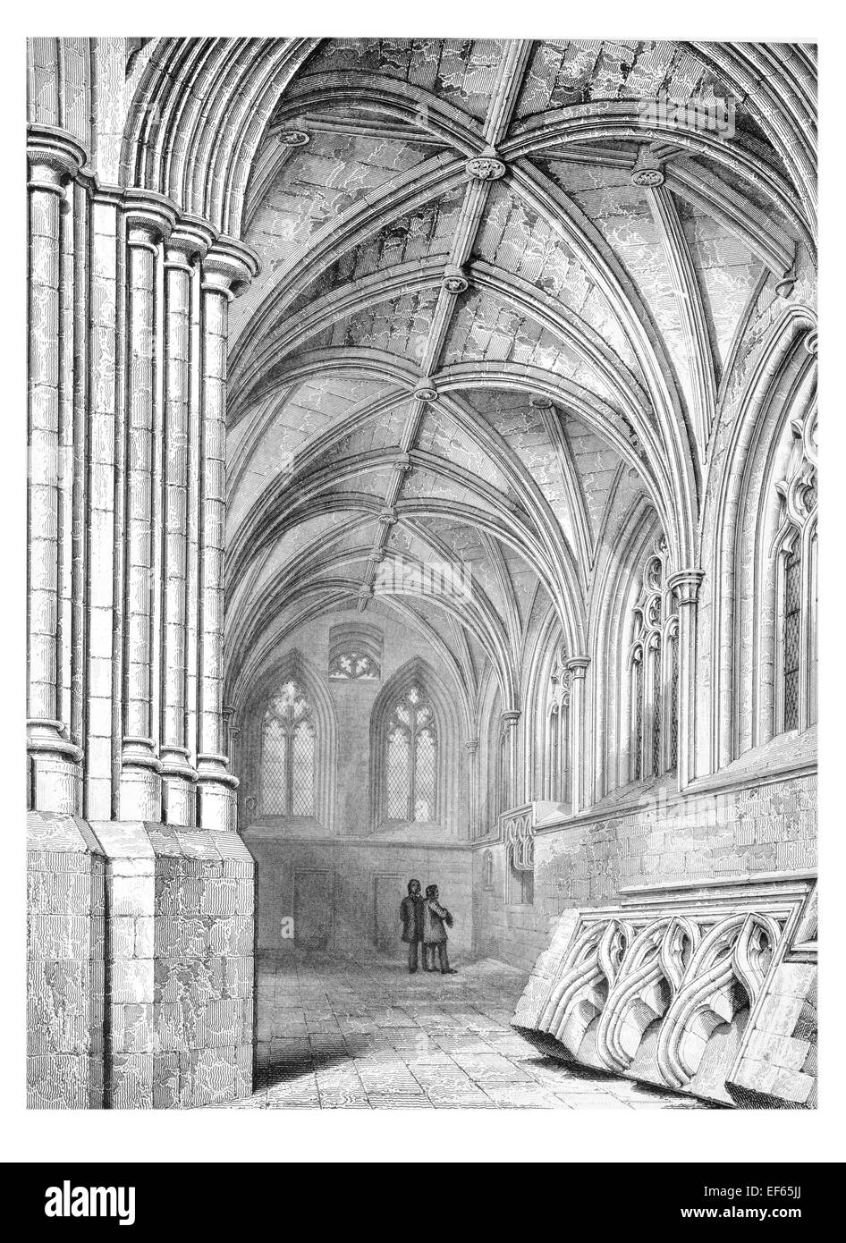 1852 St Sankt Monance Monans Pfarrei Kirche East Neuk of Fife Kirkyard Interieur Stockfoto