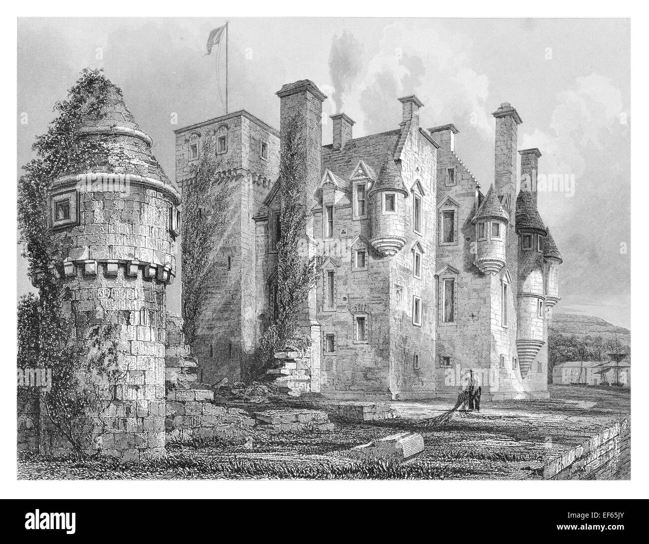 1852 Newark Castle herrschaftliche Villa am Clyde Port Glasgow, Inverclyde Renfrewshire Stockfoto