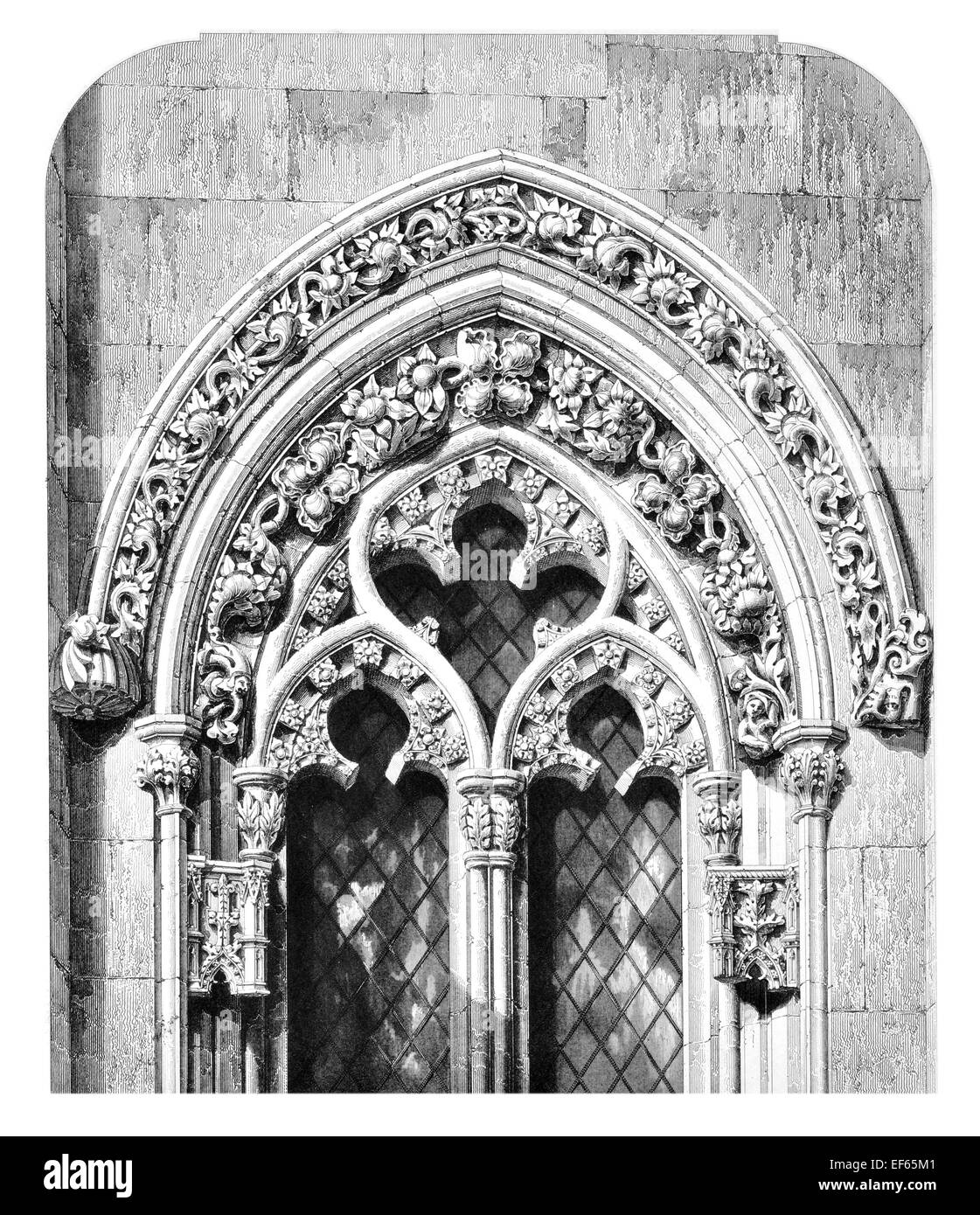 1852 Ostfenster Rosslyn katholischen Collegiate Chapel of St Matthew Midlothian in Privatbesitz. Stockfoto
