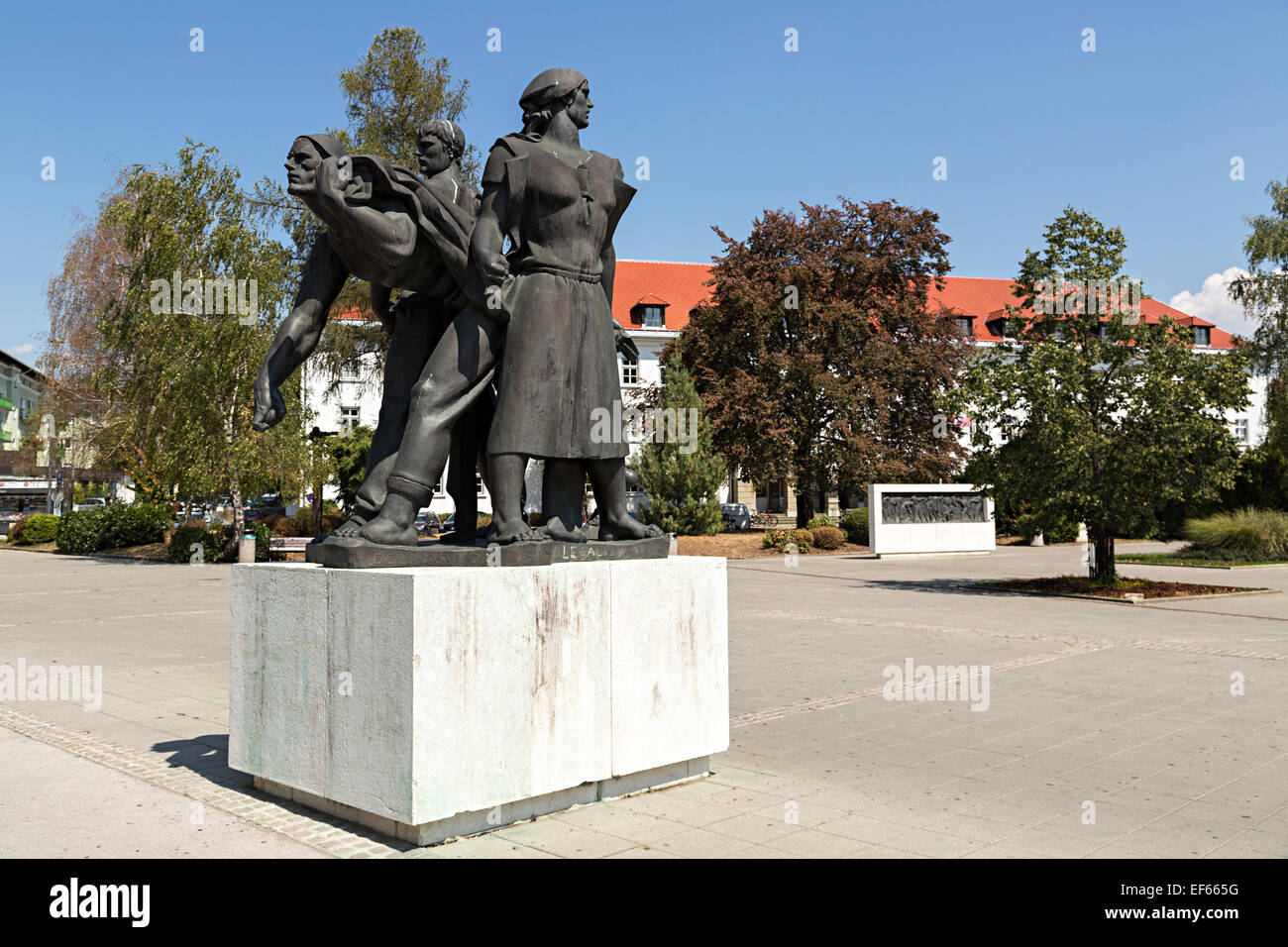 Sowjetischen Einfluss Statuen, Kranj, Slowenien Stockfoto