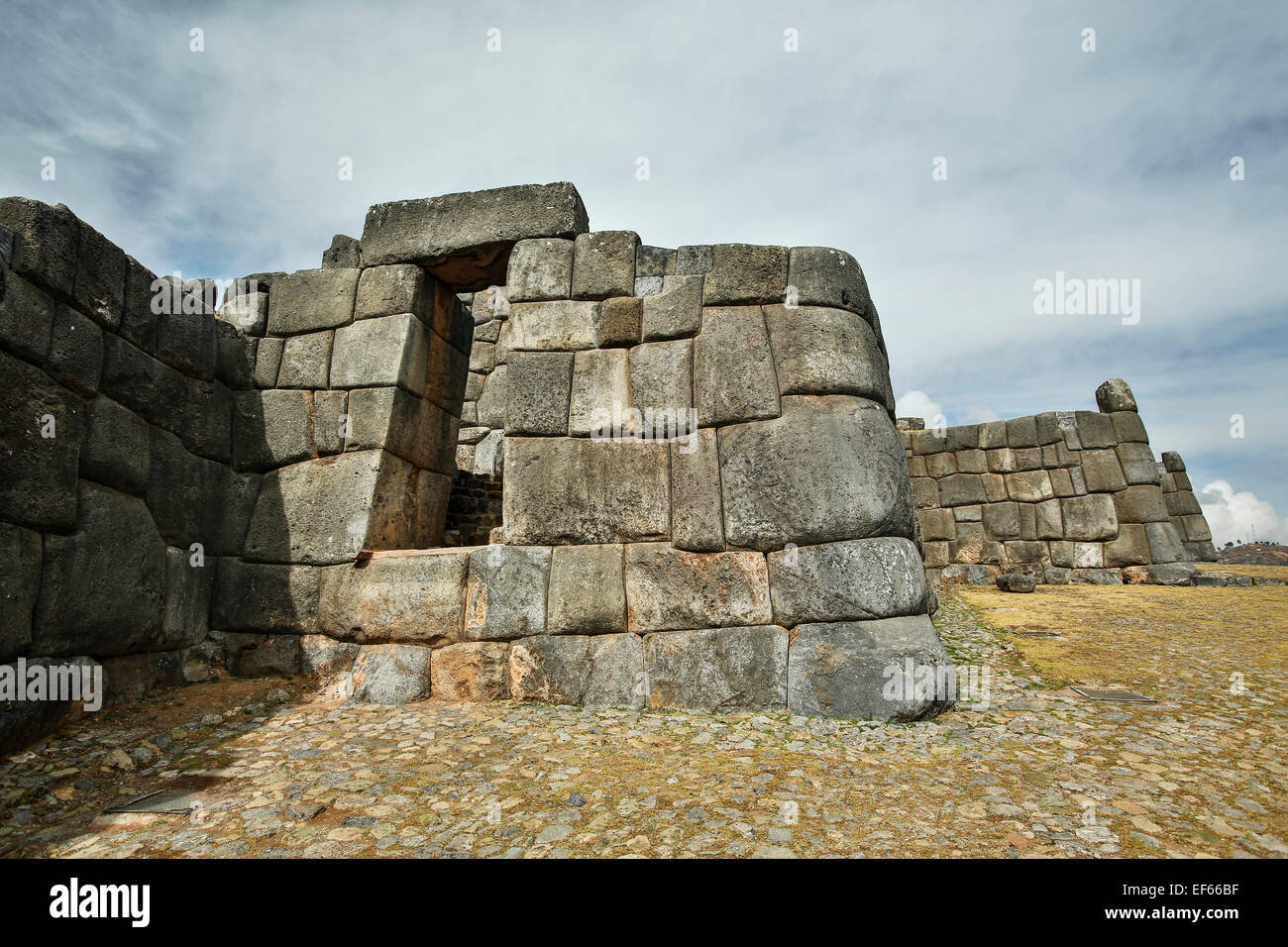 Tor der Sonne (Intipunku), Festung Sacsayhuaman Inka-Ruinen, Cusco, Peru Stockfoto