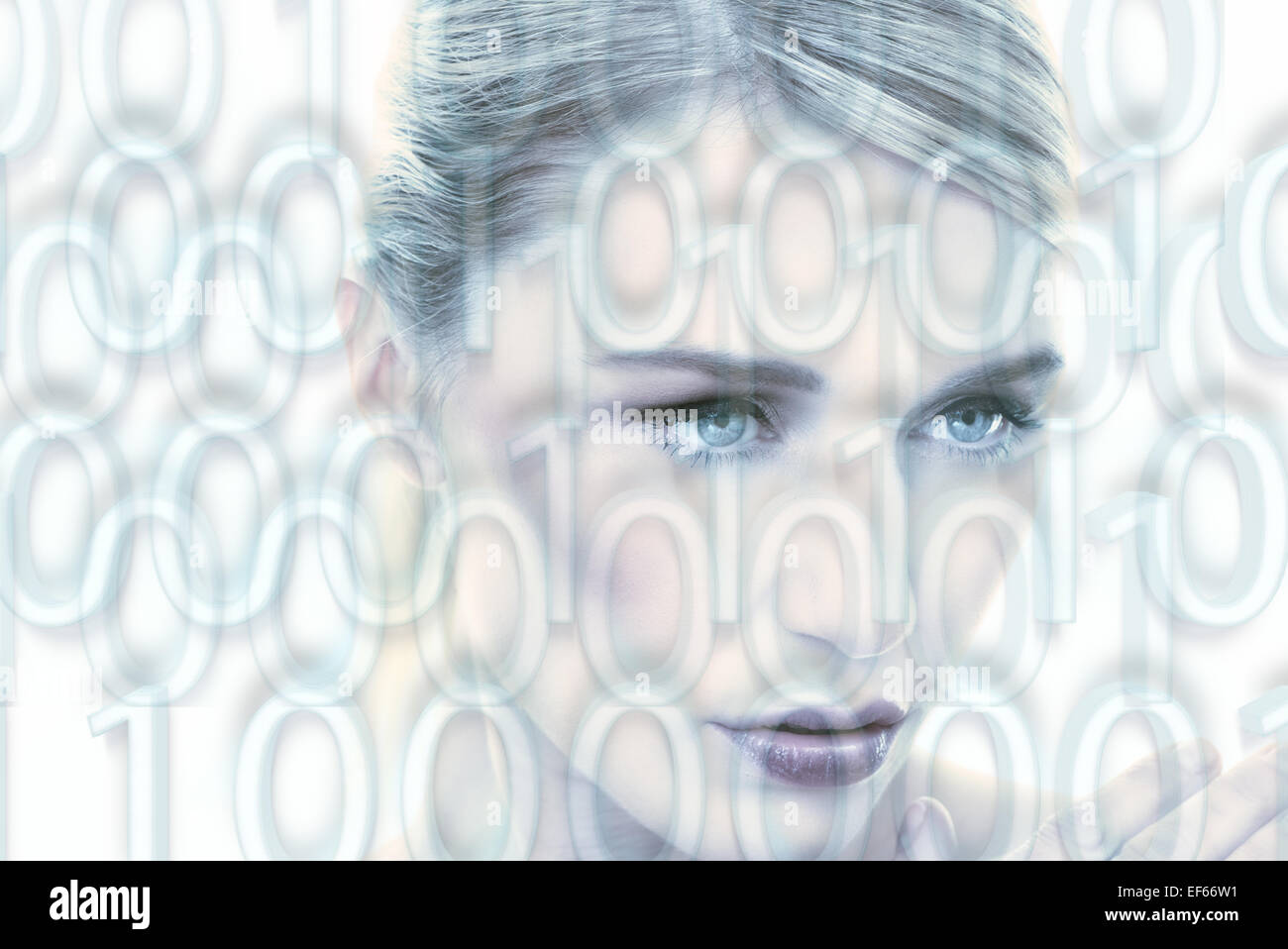 Sci-Fi-blonde Frau Stockfoto