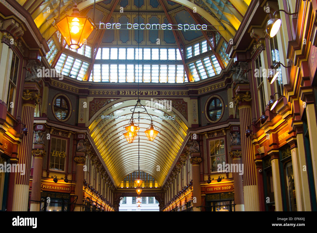 Decke, Leadenhall Market, London, England Stockfoto