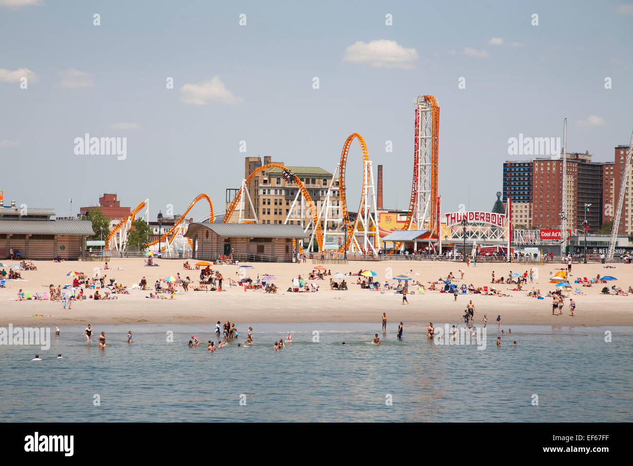Strand und Vergnügungspark auf Coney Island, New York, USA, Nordamerika Stockfoto