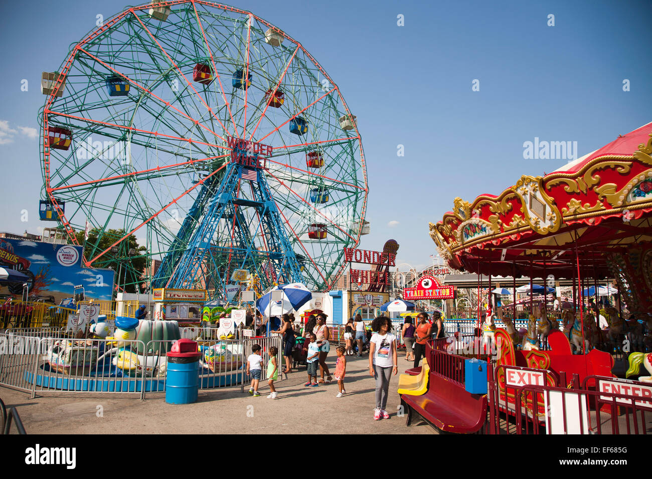 Wonder wheel, Vergnügungspark Coney Island, New York, USA, Amerika Stockfoto