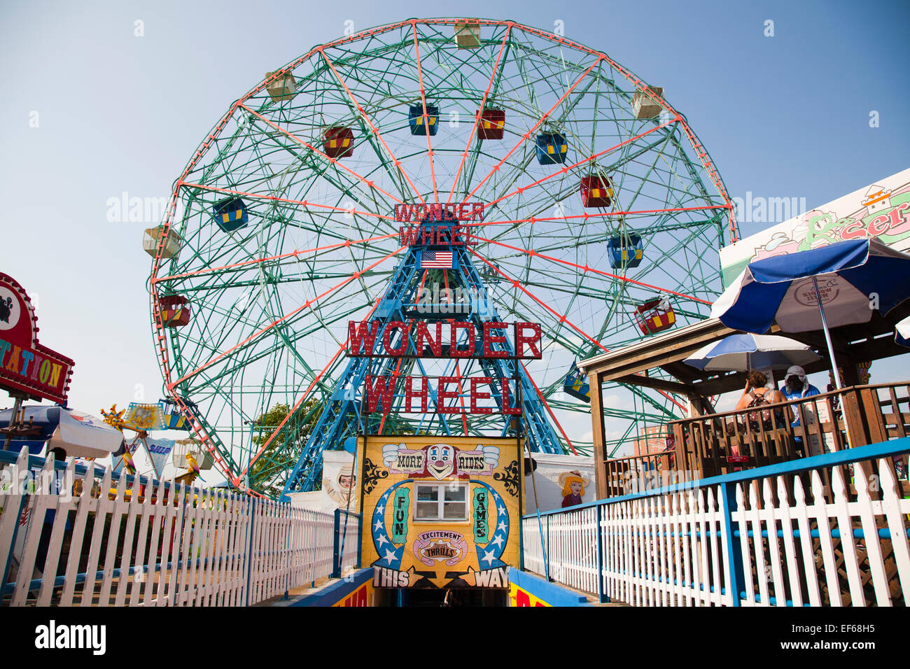 Wonder wheel, Vergnügungspark Coney Island, New York, USA, Amerika Stockfoto