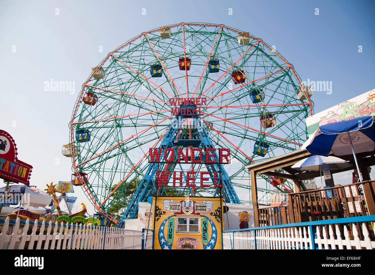 Wonder wheel, Vergnügungspark Coney Island, New York, USA, Amerika Stockfoto