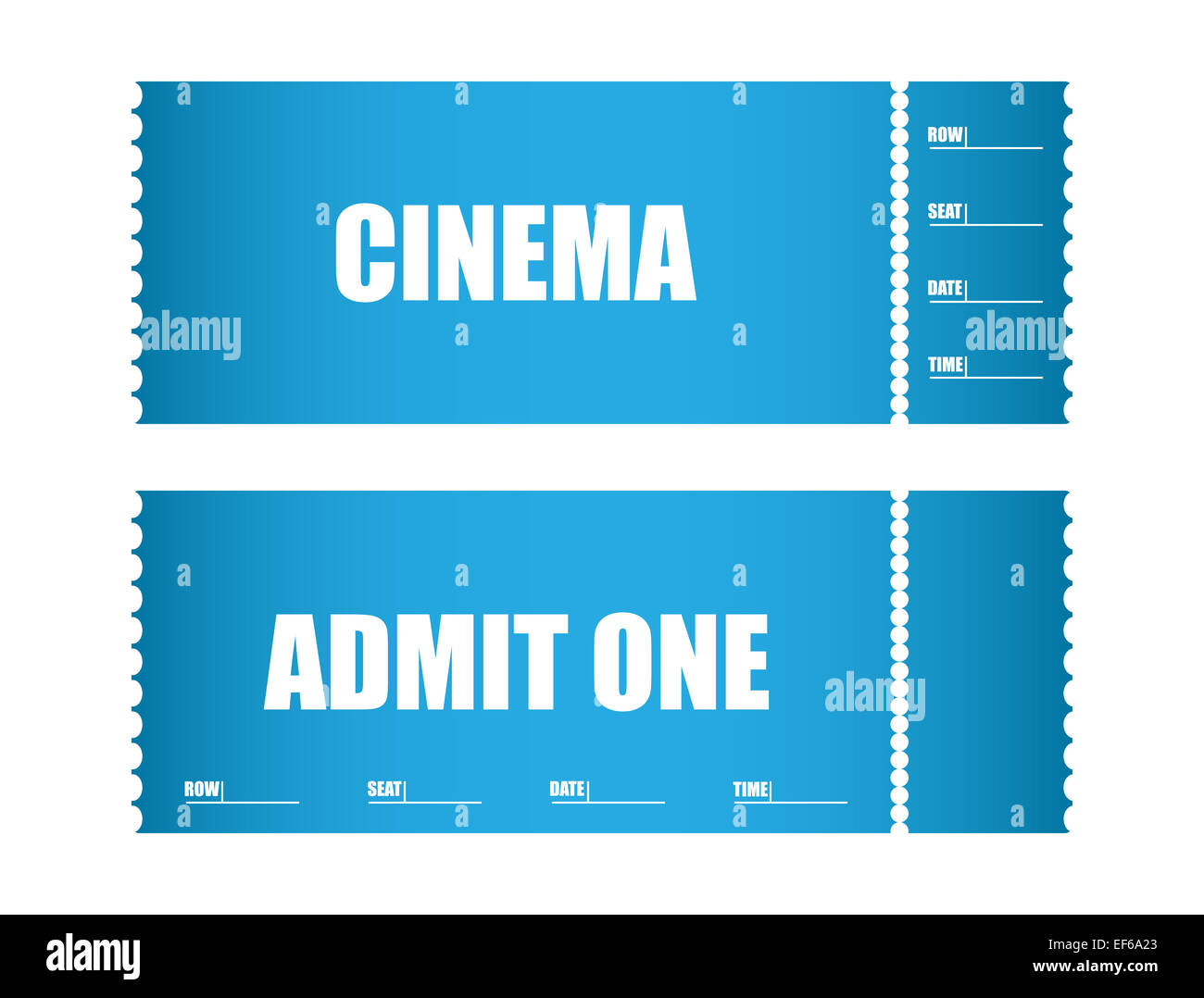 gebe ein Ticket Kinokarten Stockfoto