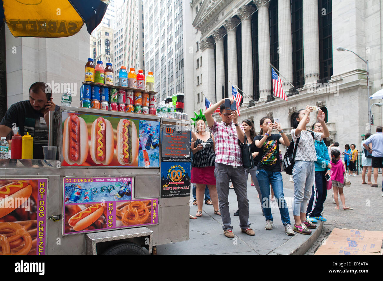 mobilen Lebensmittel-Hersteller, New Yorker Börse, Wall Street, Bankenviertel, Manhattan, New York, Usa, Amerika Stockfoto